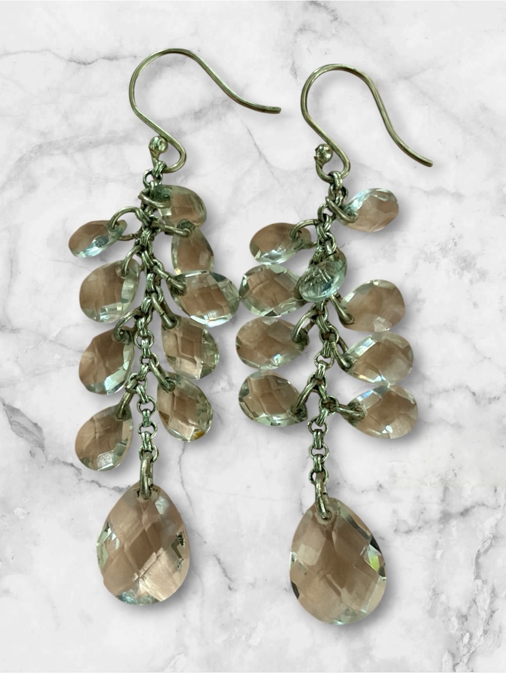Delicate Crystal Teardrop Dangle Earrings - Women Jewelry